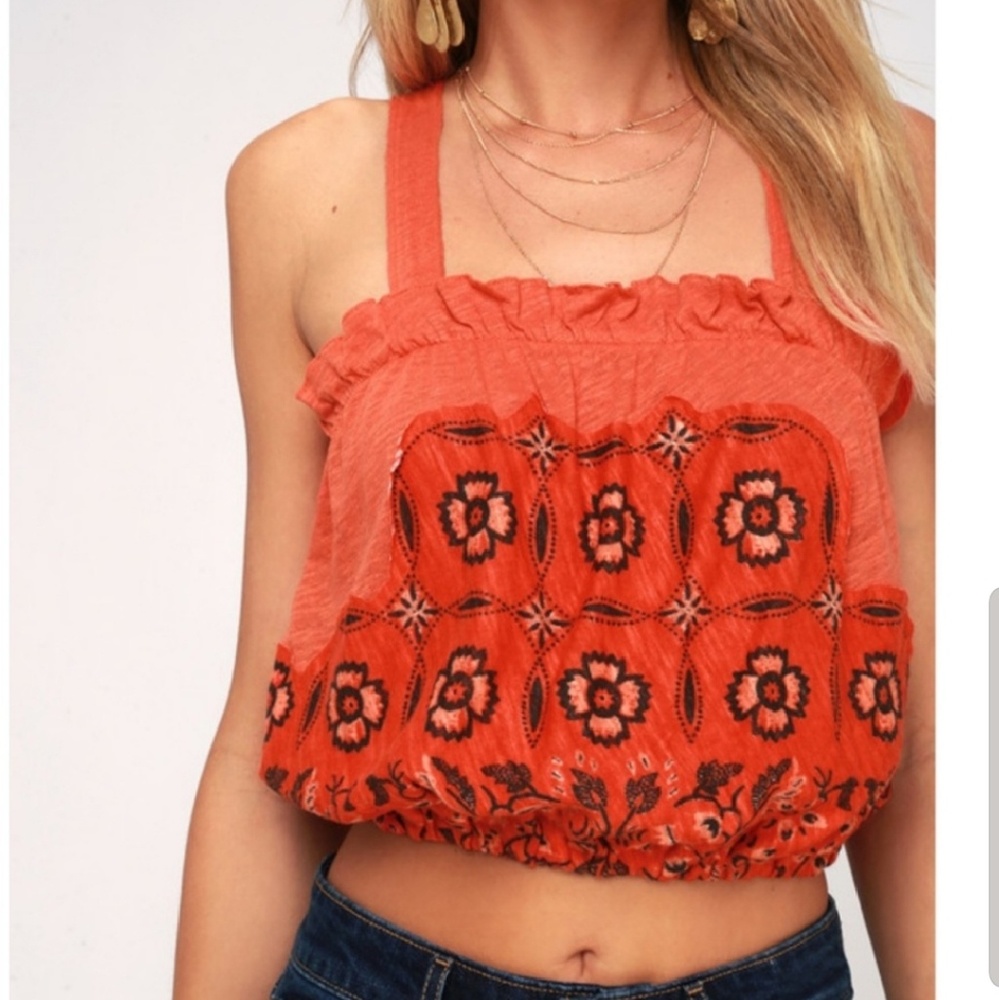 Free People Love Life Floral Bubble Tank Top